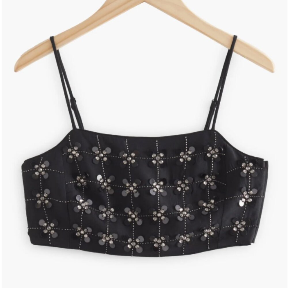 & Other Stories Embellished Crop Top 4 / Beaded Top, Sequin Top, Camisole